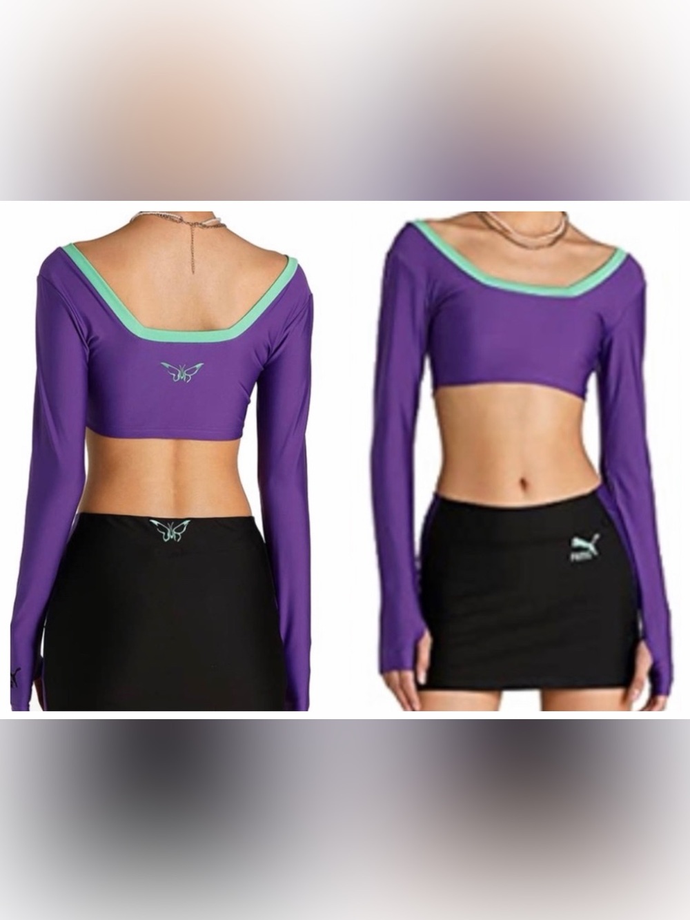 PUMA x Dua Lipa Crop Top Style Activewear Top, size XXS